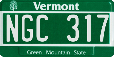 VT license plate NGC317