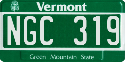 VT license plate NGC319
