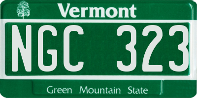 VT license plate NGC323