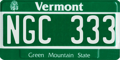 VT license plate NGC333