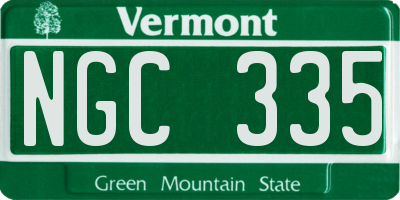 VT license plate NGC335