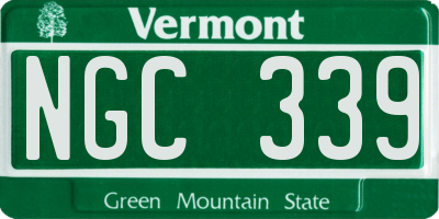 VT license plate NGC339