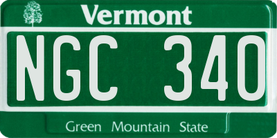 VT license plate NGC340