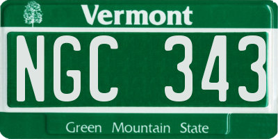 VT license plate NGC343