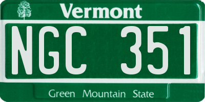 VT license plate NGC351