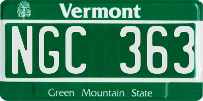 VT license plate NGC363