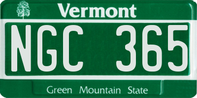 VT license plate NGC365