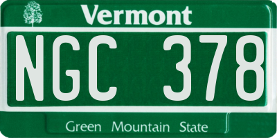 VT license plate NGC378