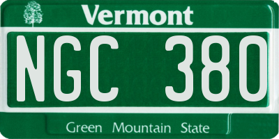 VT license plate NGC380