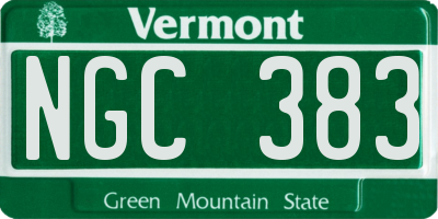 VT license plate NGC383