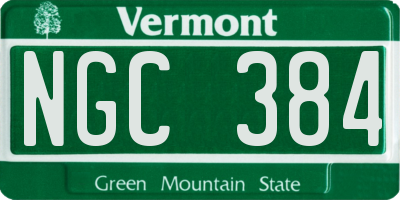 VT license plate NGC384
