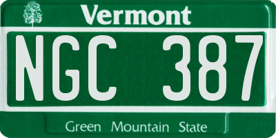 VT license plate NGC387