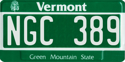 VT license plate NGC389