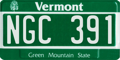 VT license plate NGC391