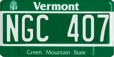 VT license plate NGC407