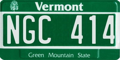 VT license plate NGC414