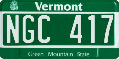 VT license plate NGC417