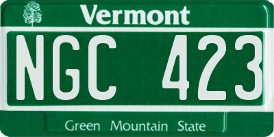 VT license plate NGC423