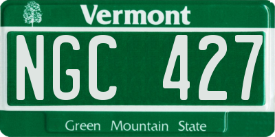VT license plate NGC427