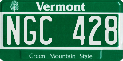VT license plate NGC428