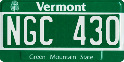 VT license plate NGC430