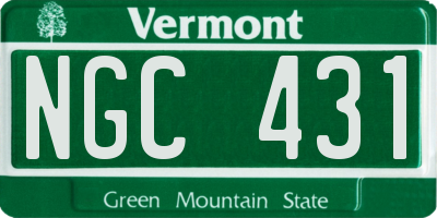 VT license plate NGC431