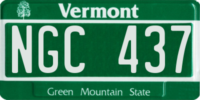 VT license plate NGC437