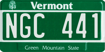 VT license plate NGC441