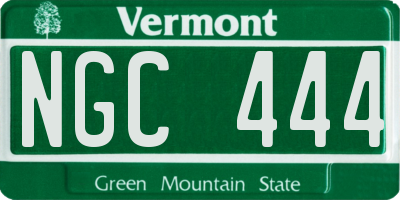 VT license plate NGC444