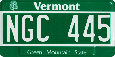 VT license plate NGC445