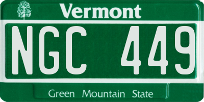 VT license plate NGC449