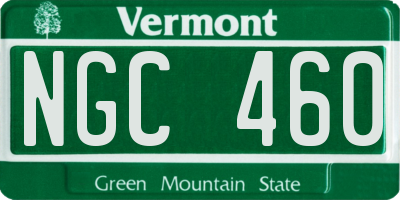 VT license plate NGC460