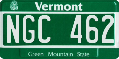 VT license plate NGC462