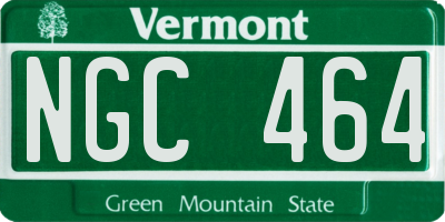 VT license plate NGC464