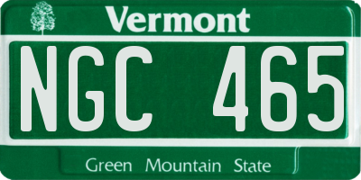 VT license plate NGC465