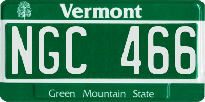 VT license plate NGC466