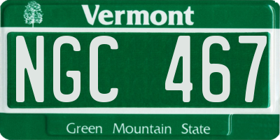 VT license plate NGC467