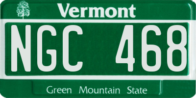 VT license plate NGC468