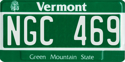 VT license plate NGC469
