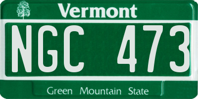VT license plate NGC473