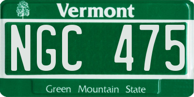 VT license plate NGC475