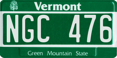 VT license plate NGC476