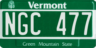 VT license plate NGC477