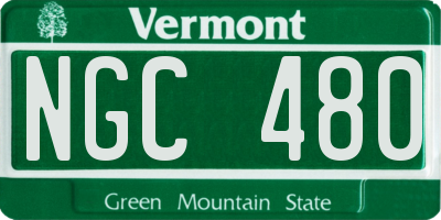 VT license plate NGC480