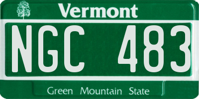 VT license plate NGC483