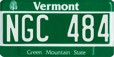 VT license plate NGC484