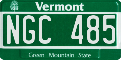 VT license plate NGC485