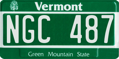 VT license plate NGC487
