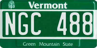 VT license plate NGC488
