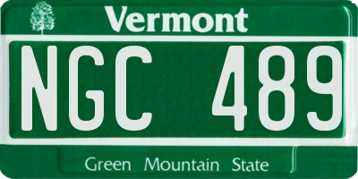 VT license plate NGC489
